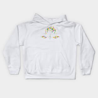 Colorful Floral libra Kids Hoodie